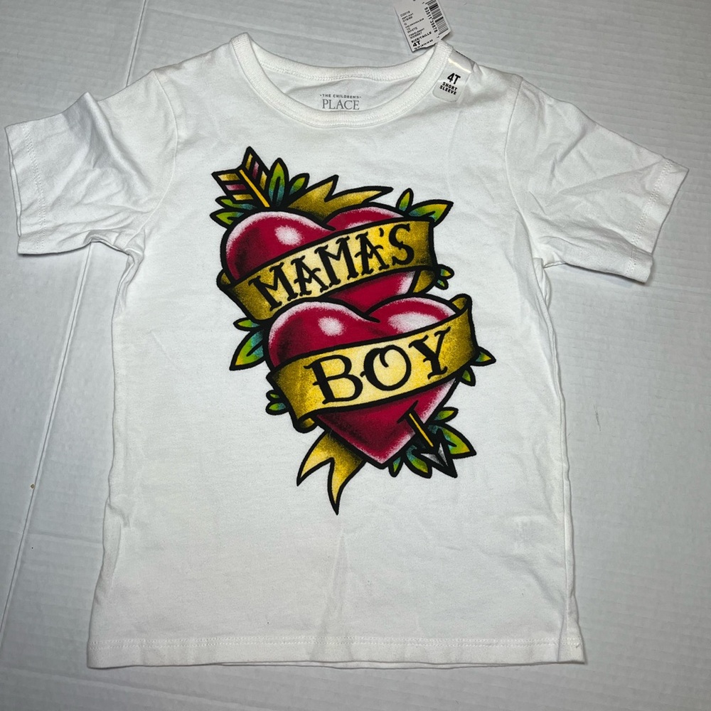 Boys Vintage Graphic Mama Boys Heart Shirt Size 4T